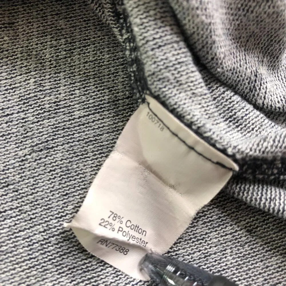 J Crew Shirt Mens Medium Gray Hooded Tshirt Cotton Long Sleeve Hoodie